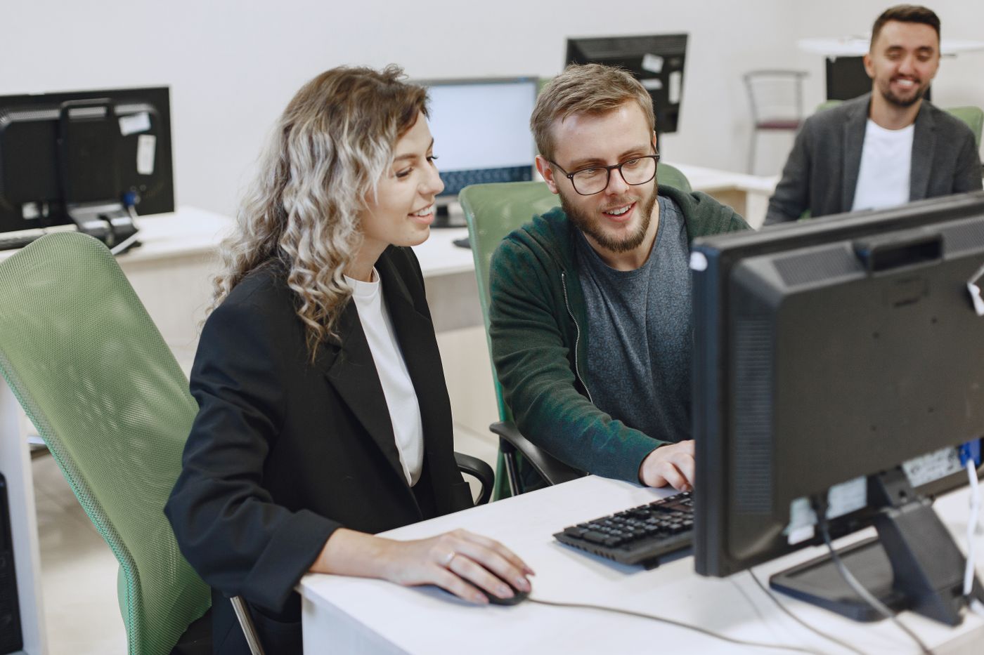 Working together at a desk